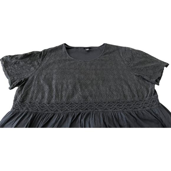 MAGGIE BARNES SHORT SLV MAXI LAYERED DRESS, WOMENS-3X(26/28)-BLACK, LACE, DRESSY - Picture 8 of 10